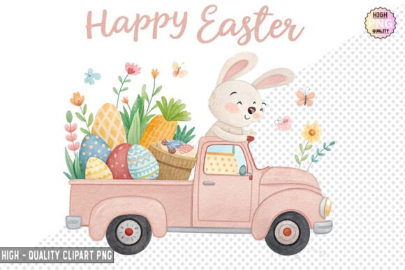 Download Easter Truck with Bunny Clipart – PNG - Png Collection