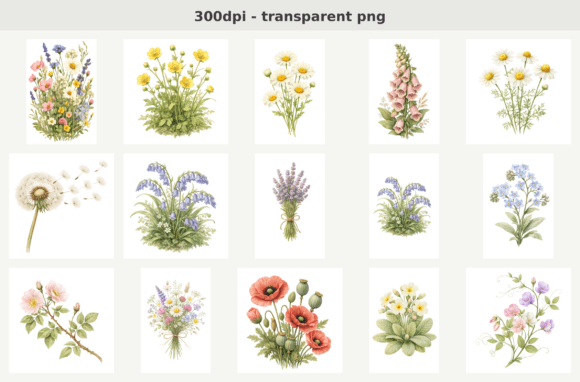 Download 15 Wildflower PNG Bundle - Wildflower png Collection