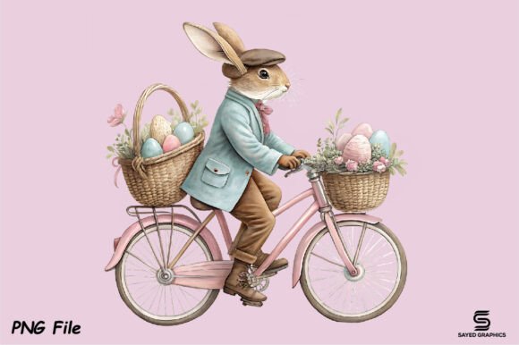 Download Vintage Easter Rabbit Bunny Png Clipart - Png Collection