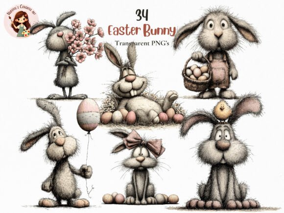 Download Whimsical Easter Bunny Clipart Png - Png Collection