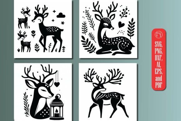 Download PANNO DEER Wood Laser Cut SVG Bundle - Wood laser Collection