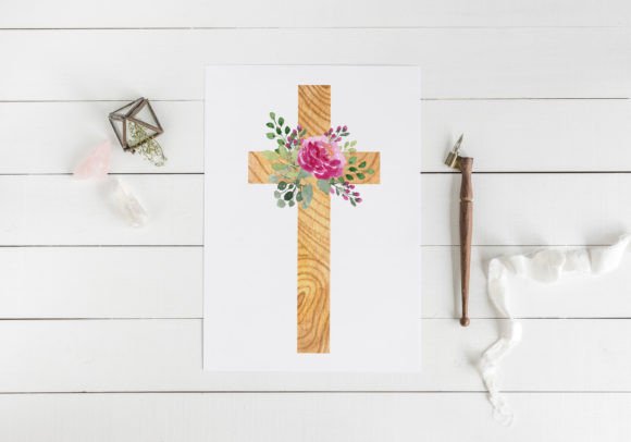 Download Wooden Cross with Roses PNG. - Png Collection