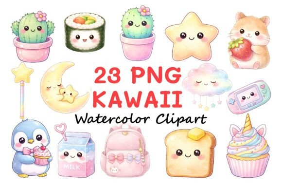 Download Cute Kawaii Clipart PNG Bundle - Png Collection