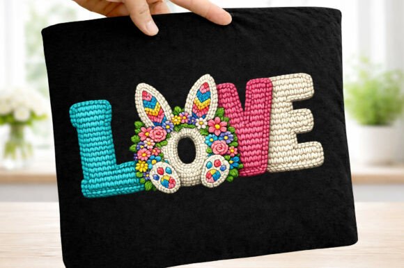 Download Love Easter Bunny Faux Crochet Png - Png Collection