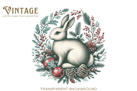 Download Vintage Winter Rabbit PNG Sublimation - Png Collection