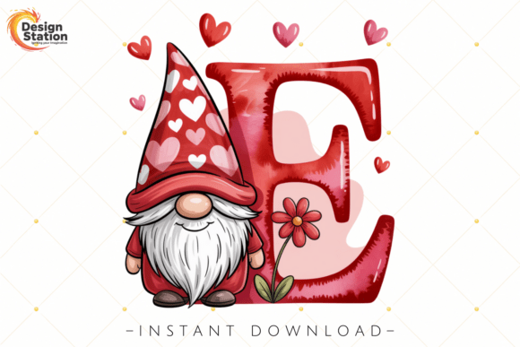Download Valentine Letter E Cute Love Gnome PNG - Png Collection