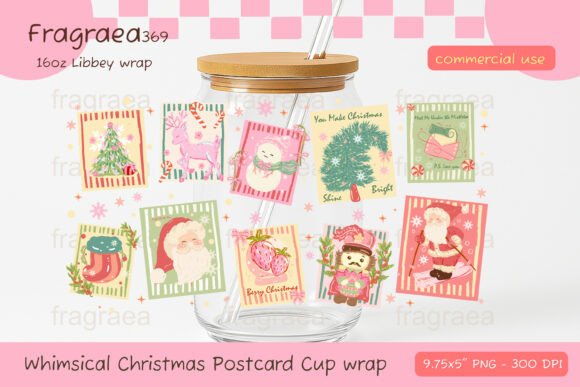 Download Vintage Christmas Postcard Cup Wrap PNG - Png Collection