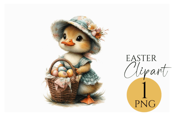 Download Vintage Easter Duck Clipart PNG Download - Png Collection