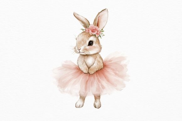 Download Watercolor Bunny in Tutu PNG - Png Collection
