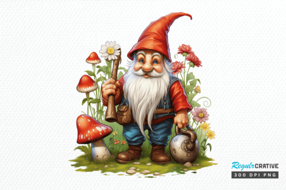 Download Cute Garden Gnome Clipart Png Design - Png Collection