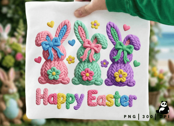 Download Faux Crochet Happy Easter Bunny Png - Png Collection