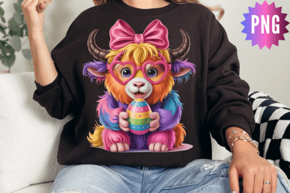Download Latch Hook Easter PNG, Highland Cow Subl - Png Collection