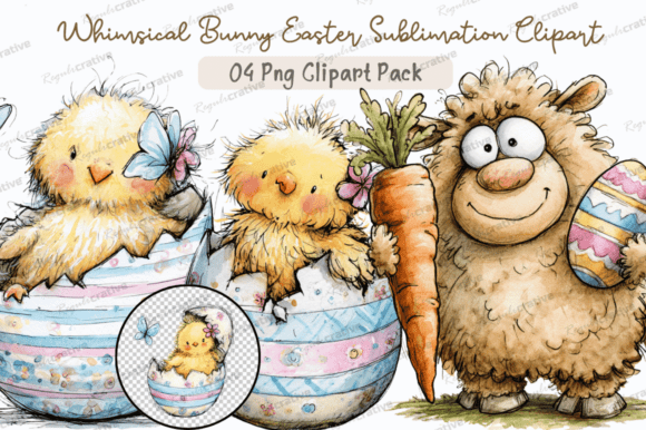 Download Whimsical Bunny Easter Clipart PNG - Png Collection