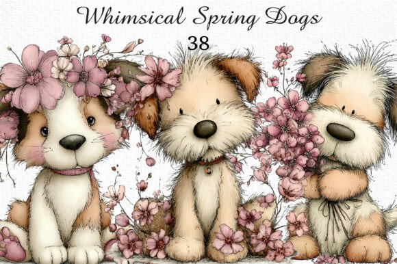 Download Whimsical Spring Dogs Clipart Png - Png Collection