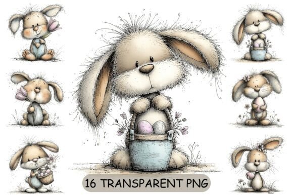 Download 16 Cute Easter Bunny PNG Clipart - Png Collection