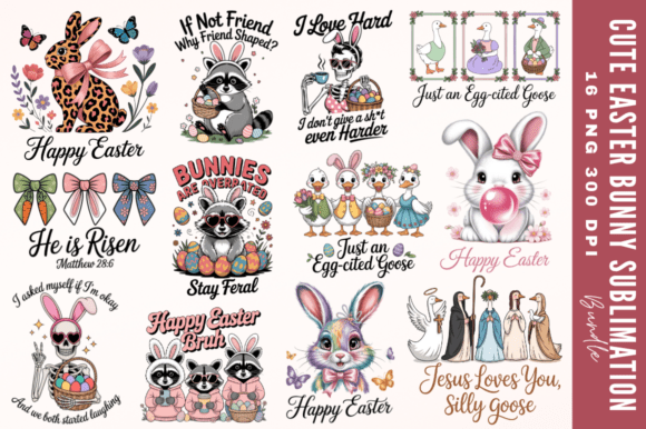 Download Cute Easter Bunny Sublimation Designs Bu - Easter bunny sublimation Collection
