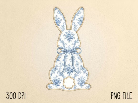 Download Blue Floral Easter Bunny Sublimation PNG - Easter bunny sublimation Collection