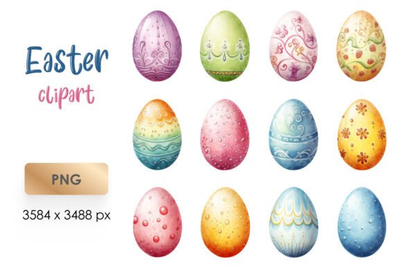 Download Watercolor Easter Eggs Clipart PNG - Png Collection