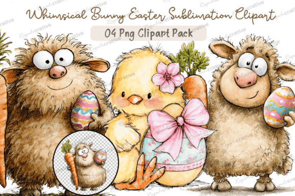 Download Whimsical Bunny Easter Clipart PNG - Png Collection