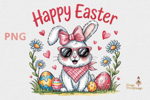 Download Happy Easter Bunny Sunglasses PNG Print - Png Collection