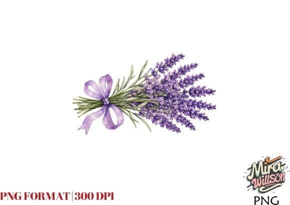 Download Watercolor Purple Bow with Lavender PNG - Png Collection