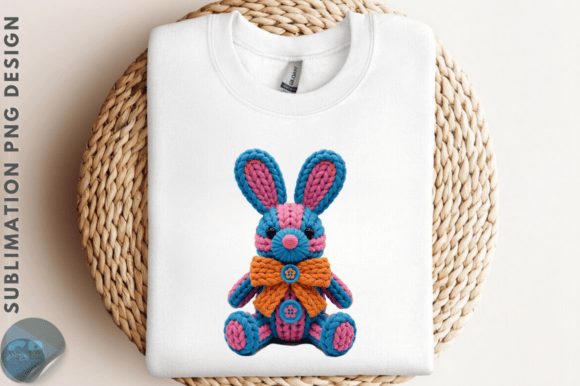 Download Cute Easter Bunny PNG, Faux Yarn Crochet - Png Collection