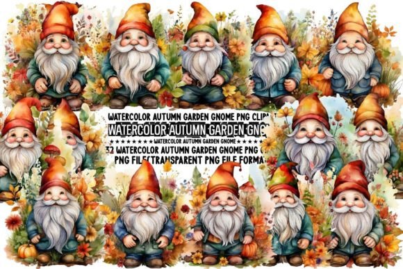 Download Watercolor Autumn Garden Gnome PNG - Png Collection
