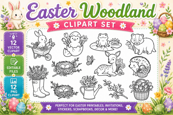 Download Easter Woodland Digital Clipart PNG - Png Collection