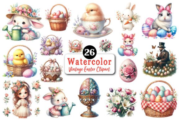 Download Vintage Easter Illustrations Clipart - Easter illustration Collection