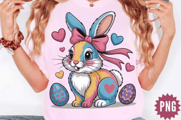 Download Cute Faux Yarn Rainbow Easter Bunny PNG - Png Collection