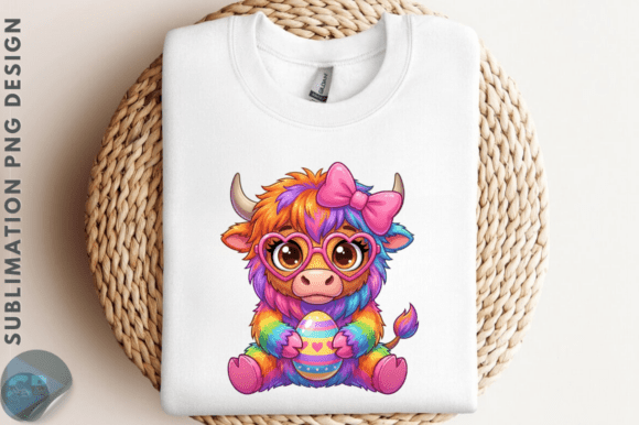 Download Latch Hook Easter PNG, Highland Cow Subl - Png Collection