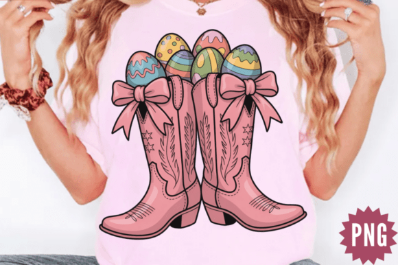 Download Cute Cowgirl Boots Eggs Easter Bunny PNG - Png Collection