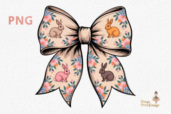 Download Floral Bunny Bow Sublimation Clipart PNG - Png Collection