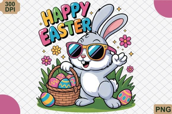 Download Happy Easter, Colorful Bunny Eggs PNG - Png Collection
