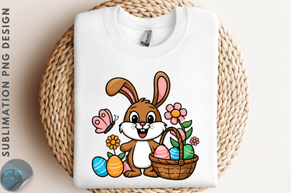 Download Cute Bunny Easter Floral PNG Clipart Des - Png Collection