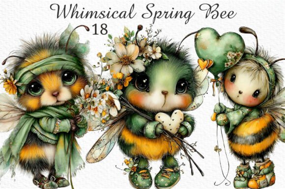 Download Whimsical Spring Bee Clipart Png - Png Collection