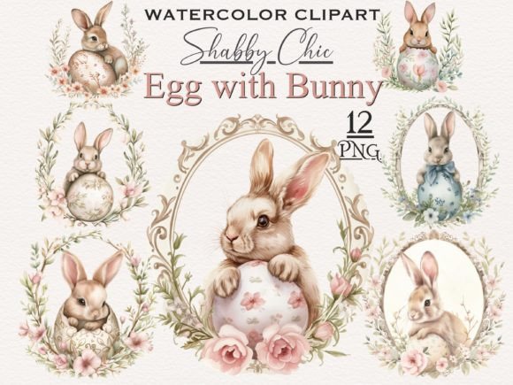 Download Shabby Chic Easter Bunny Egg PNG Bundle - Png Collection