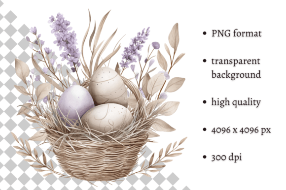 Download Watercolor Lavender Easter Illustration - Easter illustration Collection