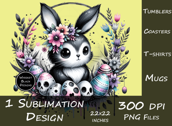 Download Black Goth Easter Bunny Sublimation Art - Easter bunny sublimation Collection