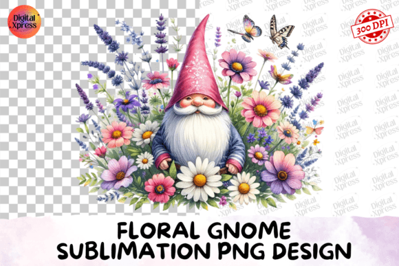 Download Floral Gnome Sublimation PNG Design - Png Collection