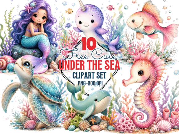 Download Cute Under the Sea Clipart, Mermaid PNG - Png Collection