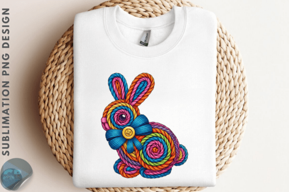 Download Easter Bunny Faux Yarn PNG Design - Png Collection