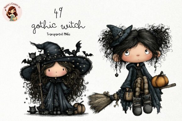 Download Cute Gothic Witch PNG Clipart - Png Collection