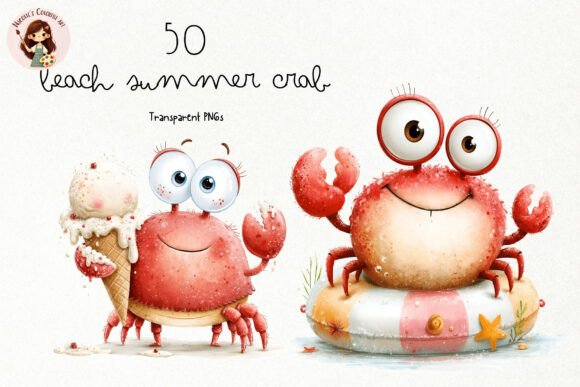 Download Cute Beach Crab PNG Clipart Bundle - Png Collection