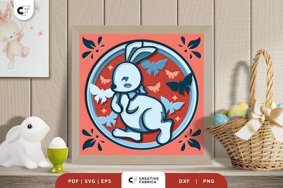 Download Victorian Bunny 3D Shadow Box Paper Cut - Premium Resources