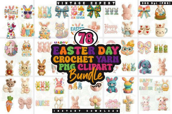 Download Easter Day Faux Crochet Yarn PNG Bundle - Png Collection