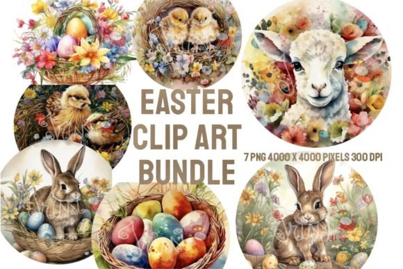 Download Easter Watercolor Clip Art Bundle 7 PNGs - Png Collection