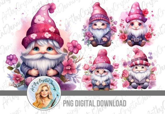 Download Adorable Floral Garden Gnome PNG - Png Collection