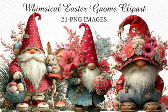 Download Whimsical Easter Gnome Clipart Png - Png Collection