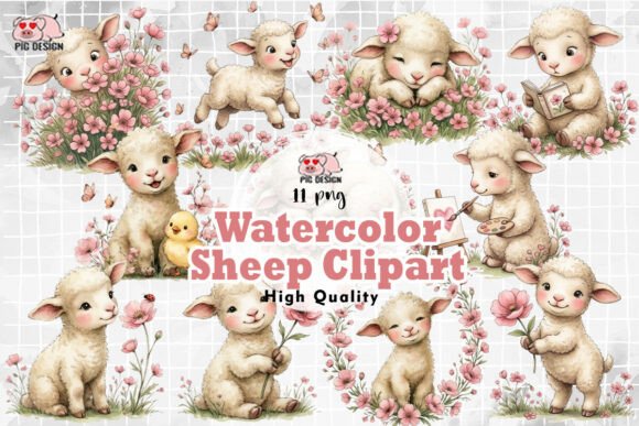 Download Watercolor Sheep Clipart PNG - Png Collection
